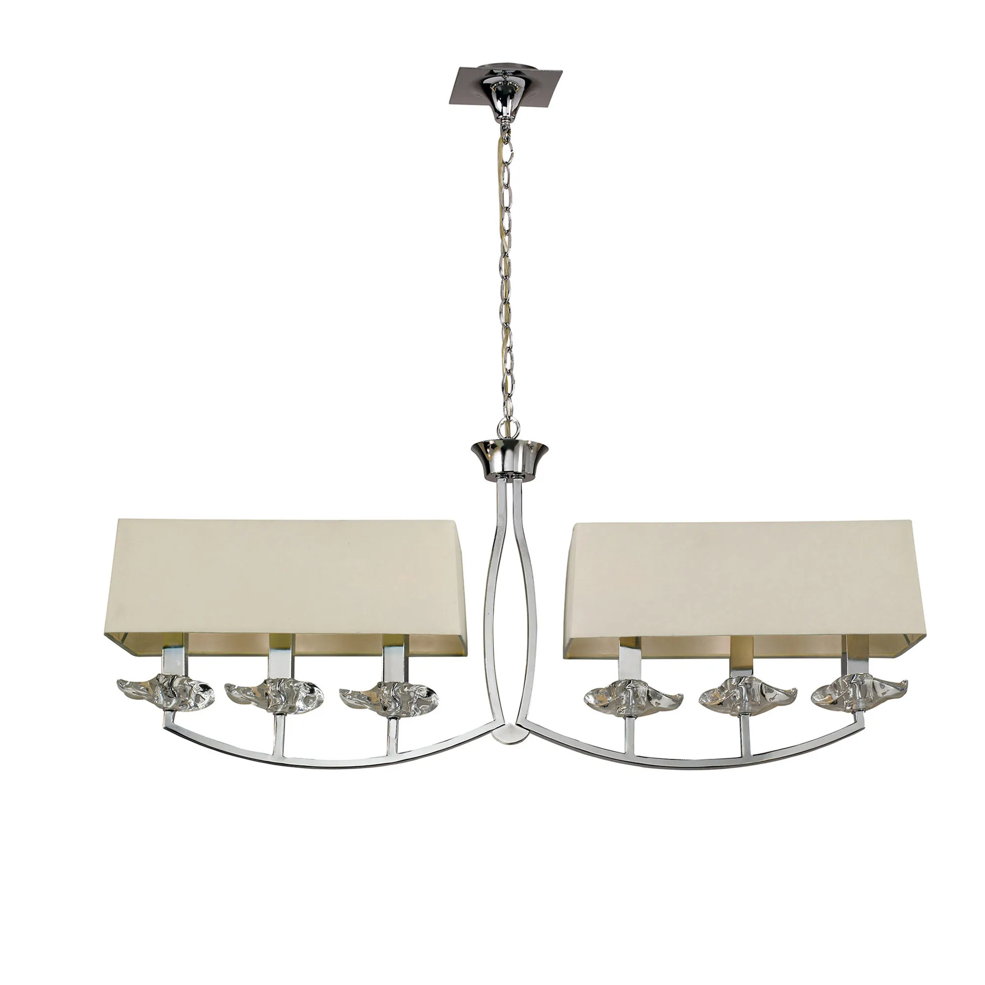 Akira Polished Chrome-Cream Ceiling Lights Mantra Linear Fittings Akira Polished Chrome-Cream Ceiling Lights Mantra Linear Fittings